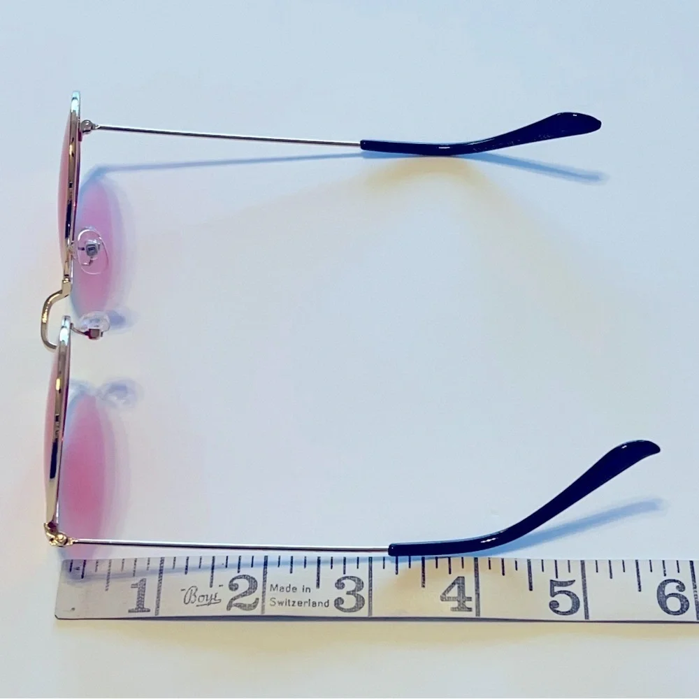 Orange Lens Sunglasses, fashion sunnies, gold tone metallic frame, EUC